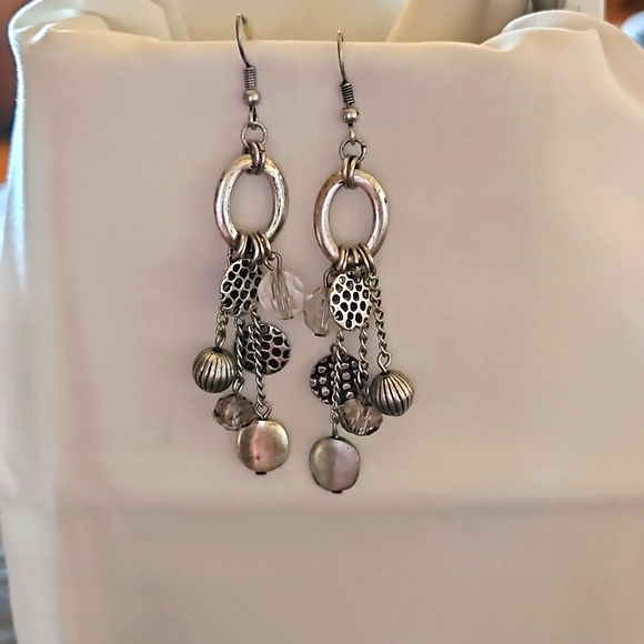 NWOT Silver dangle pierced earrings. Never worn. - Picture 1 of 4